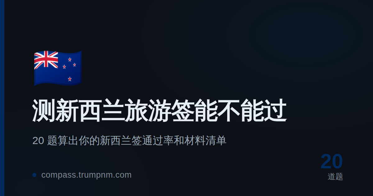 测新西兰旅游签能不能过