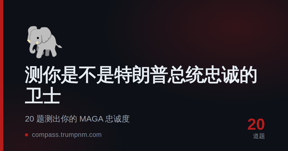 测你是不是特朗普总统忠诚的卫士